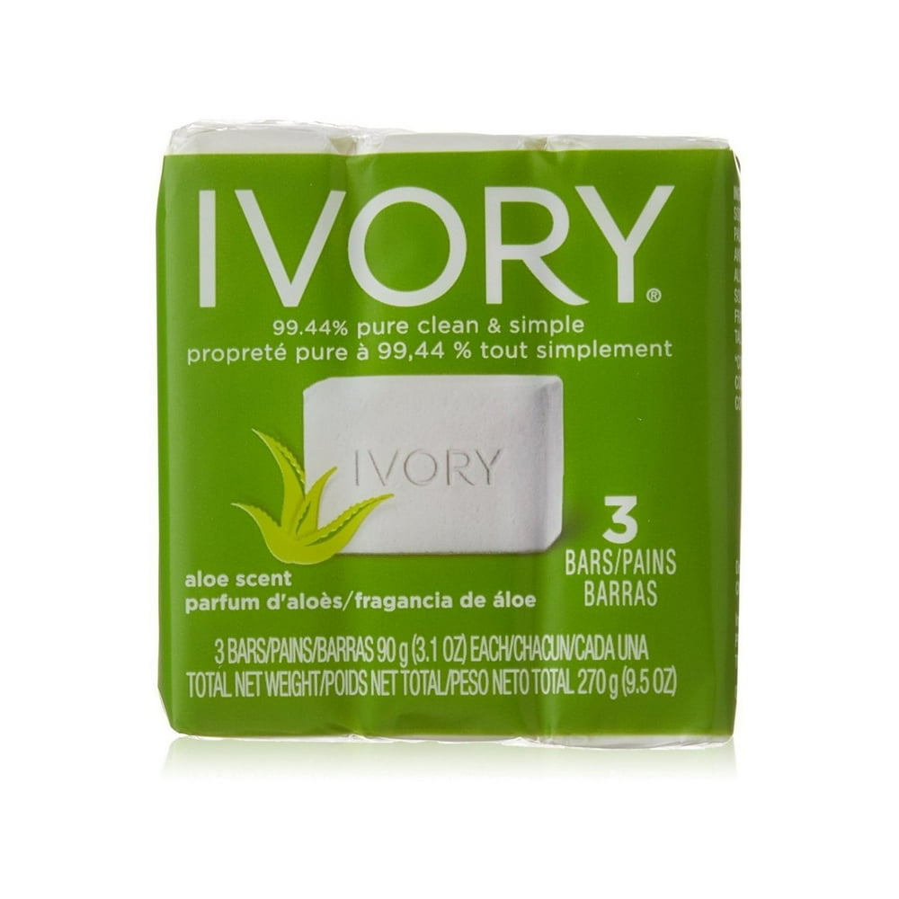 Ivory Bar Soap Aloe Scent 3.17oz, 3 count