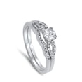 thumbnail image 4 of Solitaire Clear CZ Women's Wedding Ring Set .925 Sterling Silver Band White Female Size 6, 4 of 4