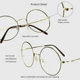 thumbnail image 3 of LifeArt Blue Light Blocking Glasses, Anti Eyestrain, Computer Reading Glasses, Gaming Glasses, TV Glasses for Women Men, Stylish Unisex Alloy Round Frame (Golden Black Steel, +3.50 Magnification), 3 of 7