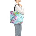 thumbnail image 3 of Sigee Dragonfly Floral Print Large Capacity Zippered Tote Bag - Durable, Stylish and Versatile for Everyday Use, 3 of 9