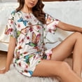 thumbnail image 4 of Fotbe Watercolor Floral With Butterflies Conjunto de Pijama Estampado para Mujer, 2 Piezas, Ropa de Dormir con Camiseta de Manga Corta y Shorts Suaves-Medium, 4 of 6