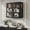 28"W Black, variant on 28"W Bathroom Wall Cabinet with Glass Doors, Floating Cabinet with Adjustable Shelf, Wall Mounted Display Cabinet for Living Room/Kitchen/Dining Room, White (Black and Golden Handle Include)