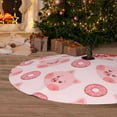 thumbnail image 2 of Cauagu 36" Christmas Tree Skirt Pigs Head And Donuts Pattern Christmas Tree Decorations Tree Mat for Xmas Decorations Occasion Holiday Home Decor -36", 2 of 7