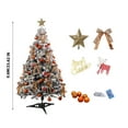 thumbnail image 2 of Flocked Christmas Tree, Artificial Christmas Tree Realistic Christmas TreeWith Bows and Christmas Balls Ornaments fror Home Office Party Decoration with Branch Snow Tips and Metal Stand,White, 2 of 3
