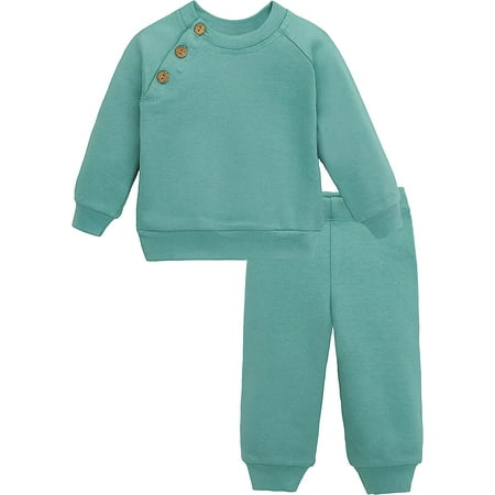 

Lilax Toddler and Baby Boy Outfit Set Solid Sweatshirt & Sweatpants for Daily Wear and Playwear Pant Set Seafoam 3-6 Months