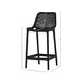 thumbnail image 3 of Meridian Furniture Mykonos Black Outdoor Patio Stool (Set of 4), 3 of 8