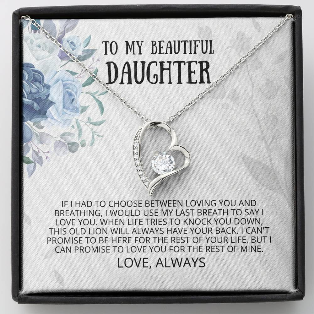 Mother Daughter Necklaces Heart Pendant Necklace With Message Card Perfect Gift For Her 14K White Gold 18K Yellow Gold