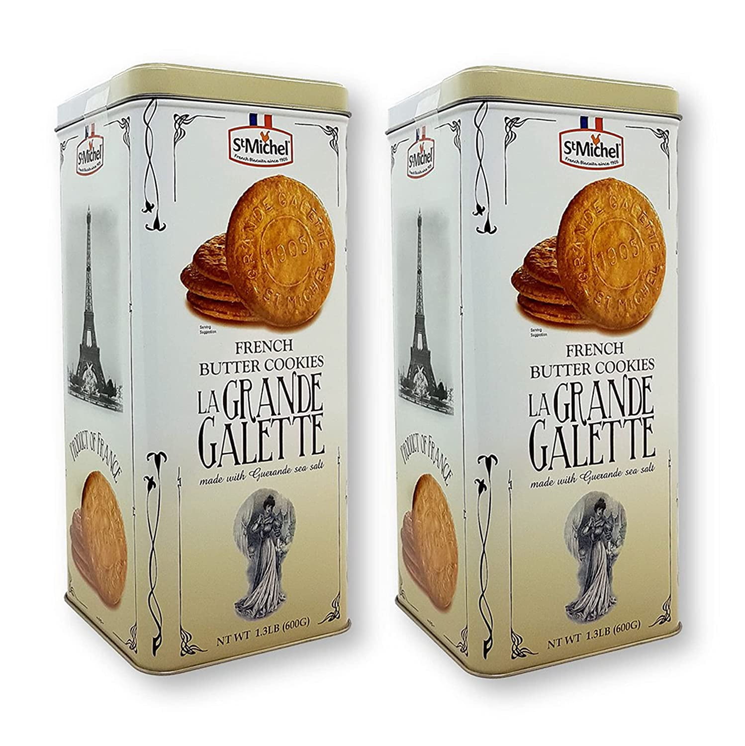 St Michel La Grande Galette French Butter Cookies Biscuits 1.3 LB (Pack of 2)