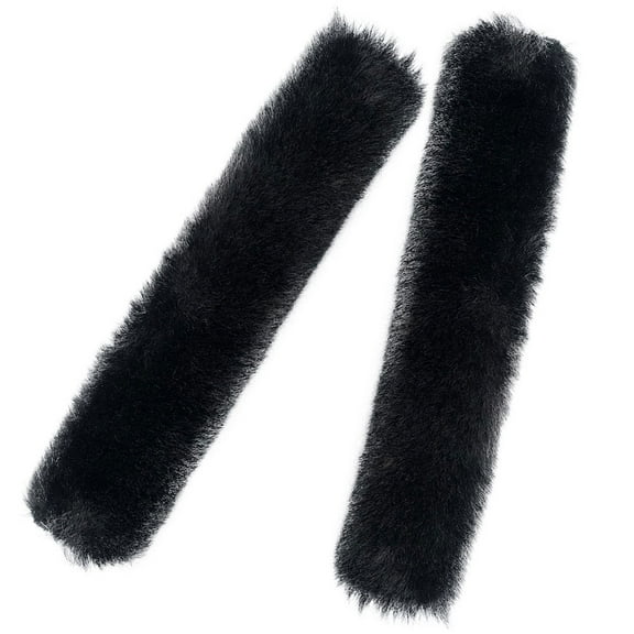 COMPUKAS Black Plush Detachable Sandals Decor for Women's Comfortable Warmth Easy to Attach for Shoes 1 Pair