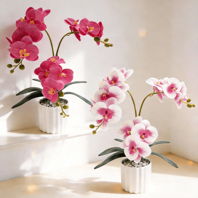 2pc Orquídeas Artificial Flor Eterna Decoracion 32 Flores Xtellar rosa