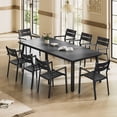 thumbnail image 5 of Pellebant 94" Aluminum Outdoor Patio Dining Table for 8-10, Rectangle Top with Umbrella Hole, Weather-Resistant, 5 of 8