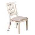thumbnail image 6 of 4-PC Set of Dining Chairs Slats Back White Wooden Classic Side Chairs Beige Padded Cushion Seats Dining Room Chair, 6 of 10