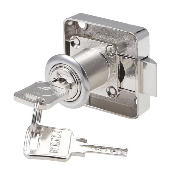 Unique Bargains Drawer Furniture Lock, 18mm Diameter 22mm Length Cylinder Keyed Different