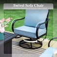 thumbnail image 5 of Sophia&William 5 Seat Patio Conversation Set Outdoor Swivel Chairs and Marble Table Furniture Set, Blue, 5 of 8