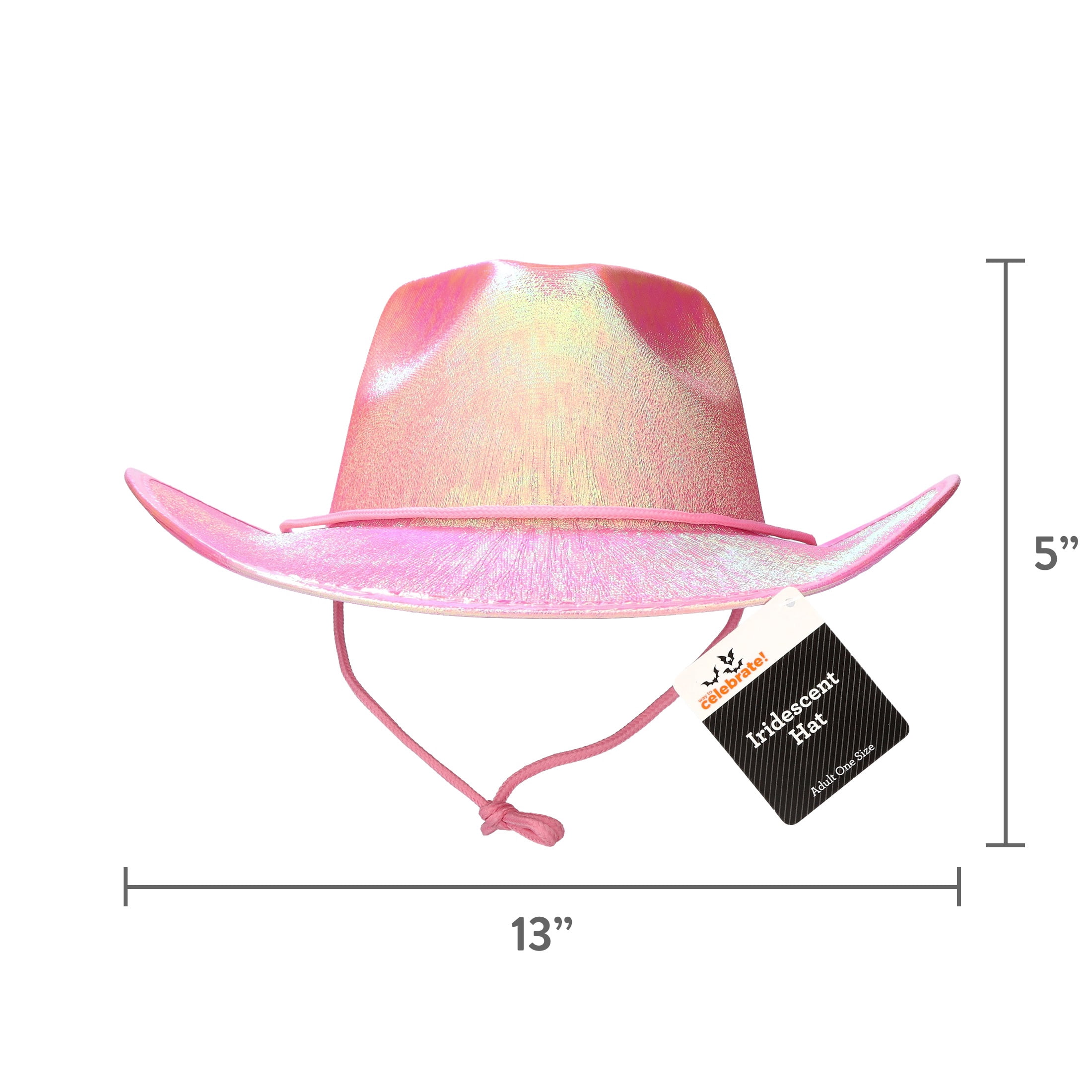 Iridescent Cowboy Hat Costume Accessory for Adults, Pink, Halloween by Way To Celebrate