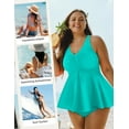 thumbnail image 5 of Rosvigor Plus Size Womens Tankini Swimsuits Two Piece Swimwear Women Flowy Tummy Control Bathing Suits, 5 of 6