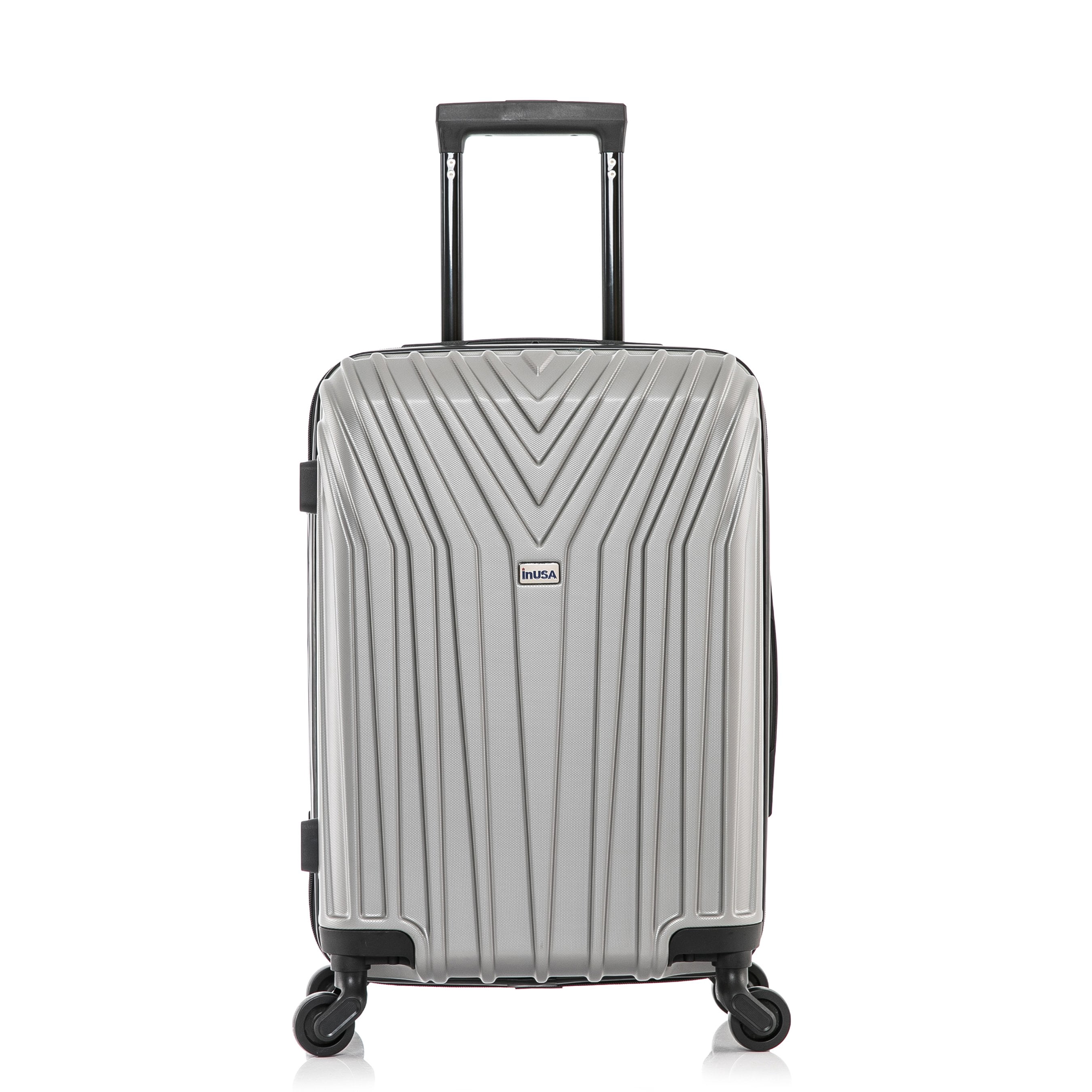 InUSA Vasty 20" Hardside Lightweight Luggage with Spinner Wheels, Handle, and Trolley, Gray