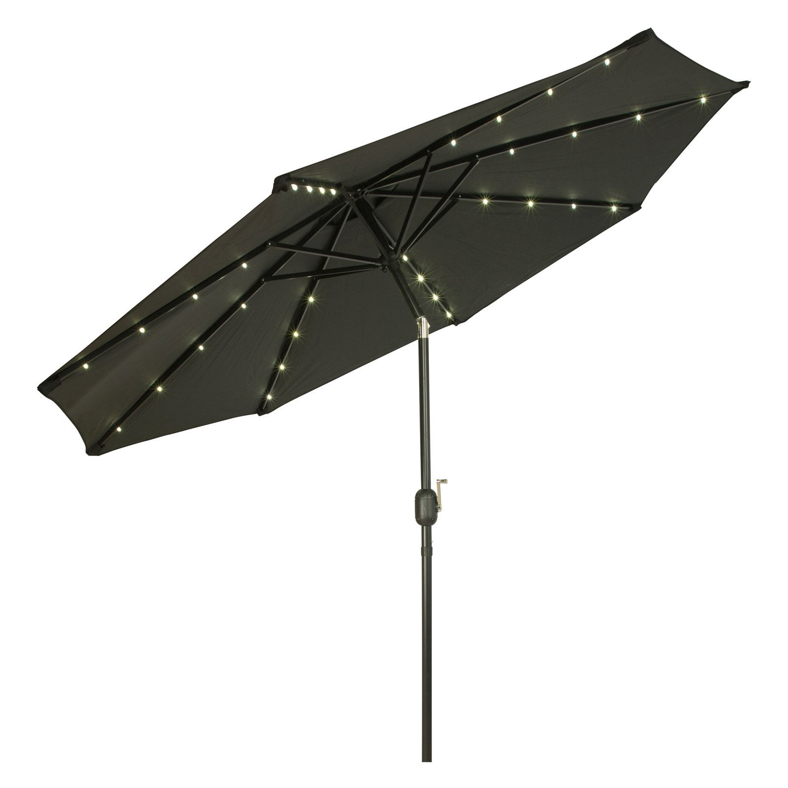 Deluxe Solar Powered Led Lighted Patio Umbrella 9 By Trademark Innovations Black