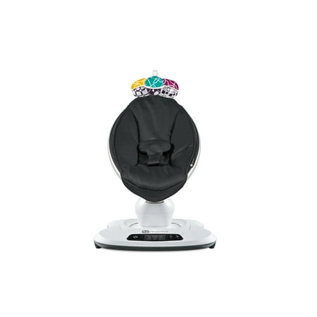 4moms mamaRoo 4 Baby Swing, Bluetooth Baby Rocker with 5 Unique Motions, Smooth, Nylon Fabric, Classic Black