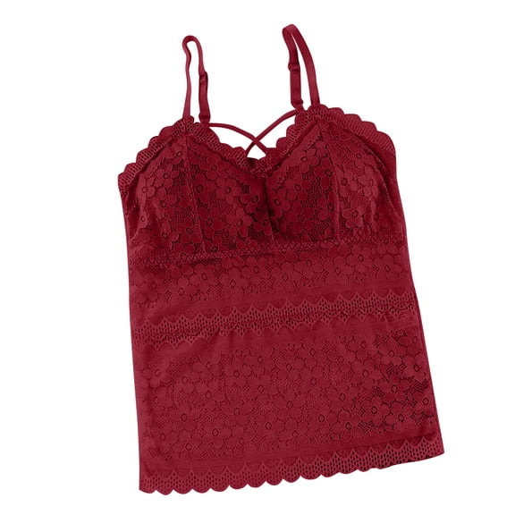 Xijirk Tank Tops Fashion Sleeveless Floral Lace Bralette Top with Padded Spaghetti Strap Design for Comfortable Wear Camisole Tops for Women,,One Size