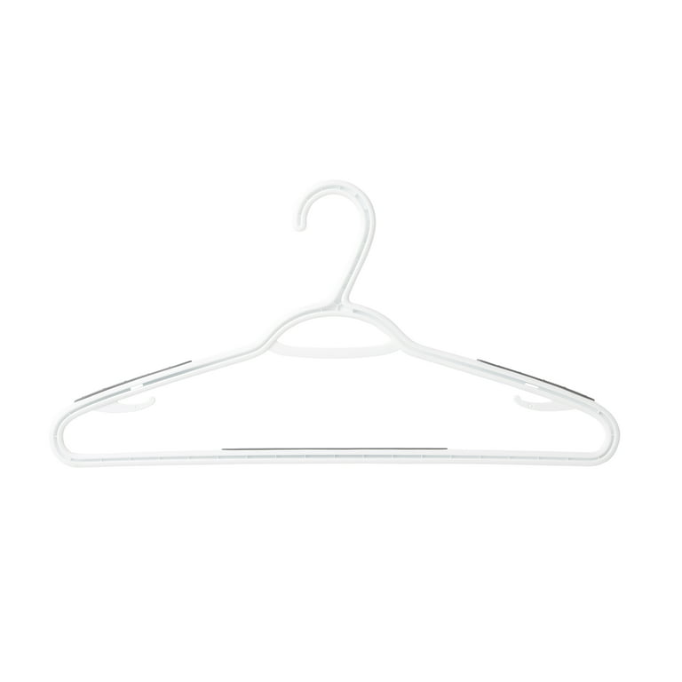 Wisconic Adult Plastic Clothing Hanger, Slotted for Strappy Shirts, 60  Pack, White