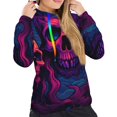 thumbnail image 4 of KLL Purple-Red Skull for Womens Pullover Hoodie with Pocket Hooded Long Sleeve Shirts Sweatshirt for Women-Medium, 4 of 7