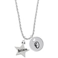 thumbnail image 1 of Delight Jewelry Silvertone Believe Star Silvertone Script Initial Disc - O - Charm Necklace, 20"+3", 1 of 4