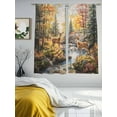 thumbnail image 2 of Deer Sheer Curtains 63 inches Long 2 Panels Set Forest River Landscape Sheer Window Curtain Rod Pocket Voile Drapes for Living Room/Bedroom, Each 52" W x 63" L, 2 of 7