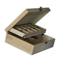 thumbnail image 2 of Unfinished Wood Boxes with Lid for Trinkets, 2-layer Wooden Case Jewelry Storage Chest, DIY Gift Box, - Decorate with Paint, Ribbon, 2 of 7