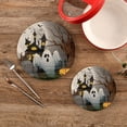 thumbnail image 2 of GZHJMY 2PCS Halloween Ghost Trivets Pot Holders Set and Placemats Set, Hot Pads, Table Mats for Cooking and Baking, Cotton Braided Hot Pads, 7.09"+9.45", 2 of 7