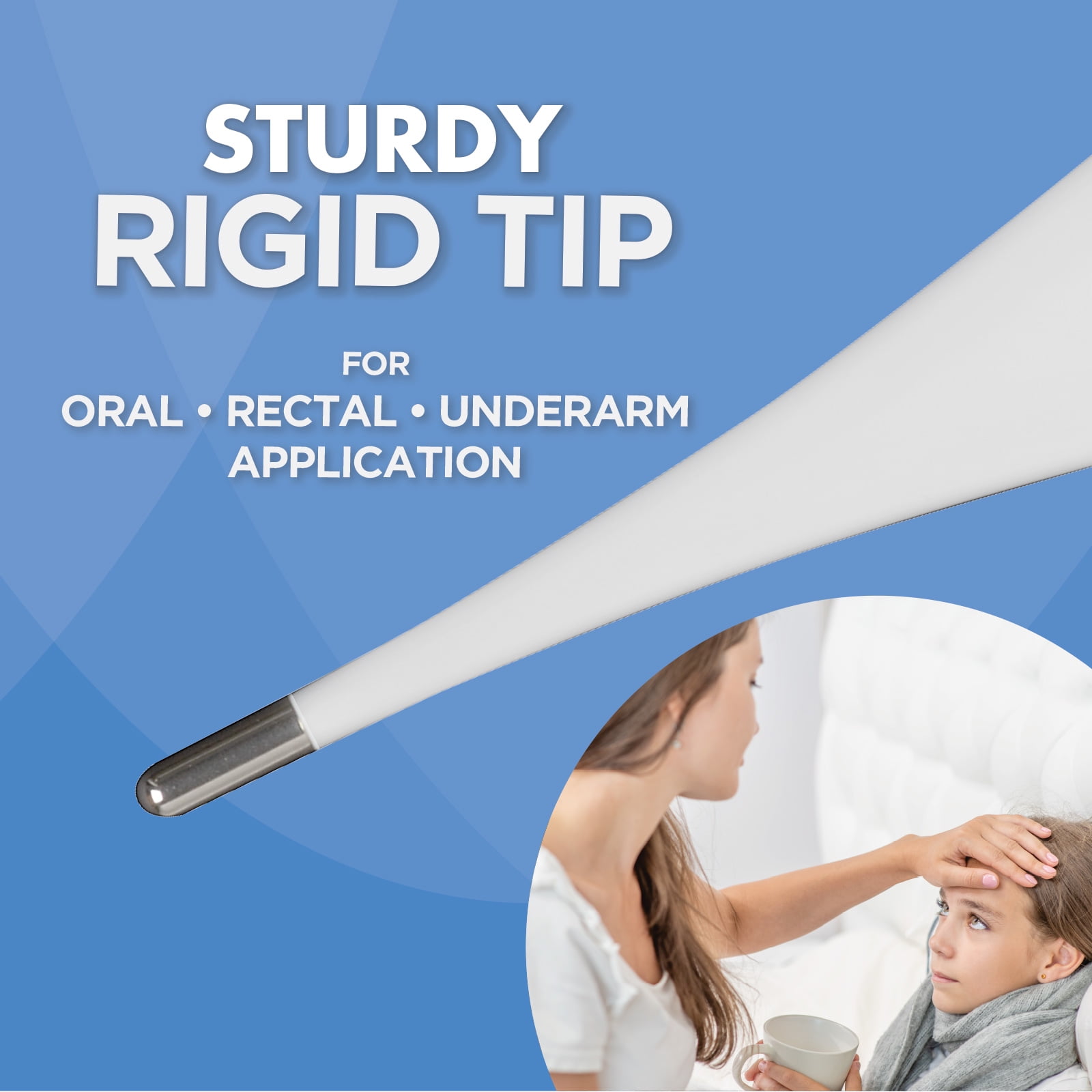 Veridian 60-Second Digital Thermometer | Fever Alert | Clinical Rigid Tip | Case & Probe Covers