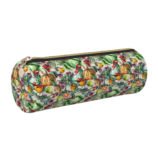 Disketp Vegan1 Estuche Organizador de Lápices de Cuero, Estuche de Oficina con Cremallera para Bolígrafo y Lápiz