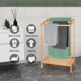 thumbnail image 2 of 3 Tier Bamboo Freestanding Towel Rack, Floor Standing Bathroom Towel Holder with Bottom Storage Shelf, Multilayer Organizer for Towels and Bathrobes, 2 of 8