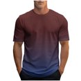 thumbnail image 3 of Elvqul Mens Short Sleeve Tee Shirts Sports T-Shirts Stylish Printed Crew Neck Pullover Daily Shirts for Men Red, 3 of 5