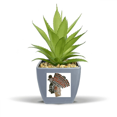 thumbnail image 1 of Traditional Shadow Play Minority Portrait Fake Pineapple Flower Pot Vase Mini Decor, 1 of 3