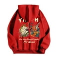 thumbnail image 4 of MHFRRA Sudadera con Capucha y Estampado Gráfico, Informal, Suave y Cómoda, para Uso Diario Rojo, 4 of 5