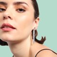 thumbnail image 5 of SOHI White Silver-Toned Contemporary Drop Earrings, 5 of 5