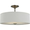 thumbnail image 2 of Progress Lighting Inspire 3-Light Semi-Flush Mount, Brushed Nickel, Off-White Linen Shade, 2 of 5