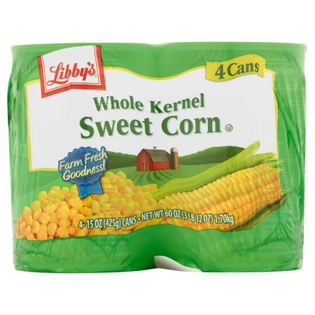 Libby's Whole Kernel Sweet Corn, 15 Oz, 4 Cans