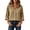 Khaki, variant on Button Down Shirt Collared 3/4 Sleeve Flowy Business Casual Shirts Dressy Work Travel Blouses