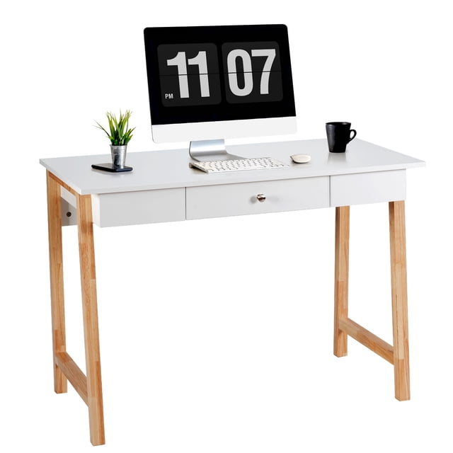 Patiojoy Bureau d'Ordinateur pour la Maison et le Bureau, Table d'Écriture et d'Étude avec Tiroir de Rangement