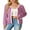 10-Purple Red, variant on Women's cardigan long sleeved button knit stripe with pocket Dark Green Stripe L