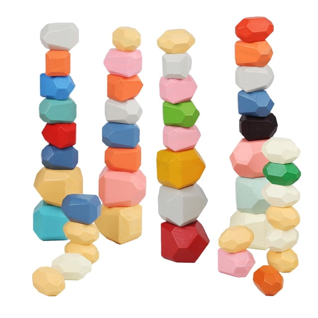 de Piedras para Montessori Artware Creativo Ligero Bloques de construcción de apilamiento para 46 piezas Salvador Juguetes de bloques de apilamiento