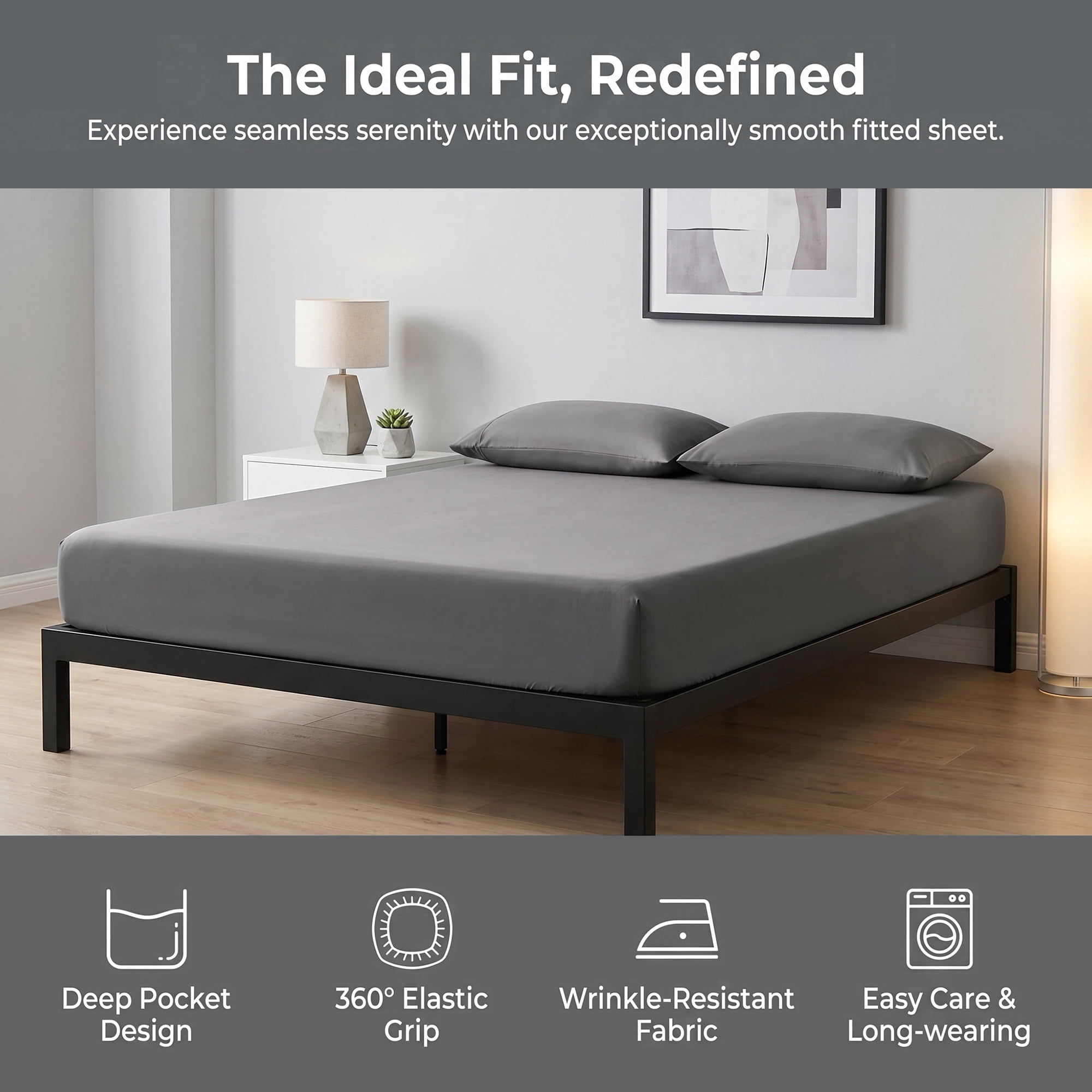 Unique Bargains Microfiber Bed Sheets Cooling for Comfortable Sleep 59.1"x78.7" Dark Grey