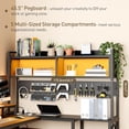 thumbnail image 3 of 75inch L Shaped Computer Desk with Drawers, Large Gaming Desk with LED Light & Power Outlets, Corner Computer Desk with Storage Shelves & Monitor Stand for Home Office, Black, 3 of 9