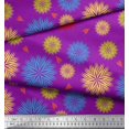 thumbnail image 3 of Soimoi Purple Rayon Fabric Artistic Floral Print Fabric by the Yard 56 Inch Wide, 3 of 3