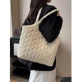 thumbnail image 3 of Kukuzhu Quilted Tote Bag for Women Padding Down Cotton Hobo Bag Large Fashion Shoulder Bag, 3 of 6