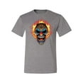 thumbnail image 2 of Flaming Laughing Fierce Clown | Mens Cars and Trucks Graphic T-Shirt, Heather Grey, 2XL, 2 of 3