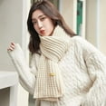 thumbnail image 5 of Winter Chunky Knit Scarfs Women'S Thick Warm Knit Scarves Soft Long Chunky Knitted Scarf For Outddor Men & Women-Beige, 5 of 6