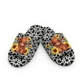 thumbnail image 2 of COEQINE Highland Cattle Bedroom Slippers Women Black Cow Print Open Toe House Sandals Comfy Quiet Slip On Home Slides Fuzzy Slippers for Women Indoor, Reusable Washable Guest Footwear, 46-47, 2 of 7